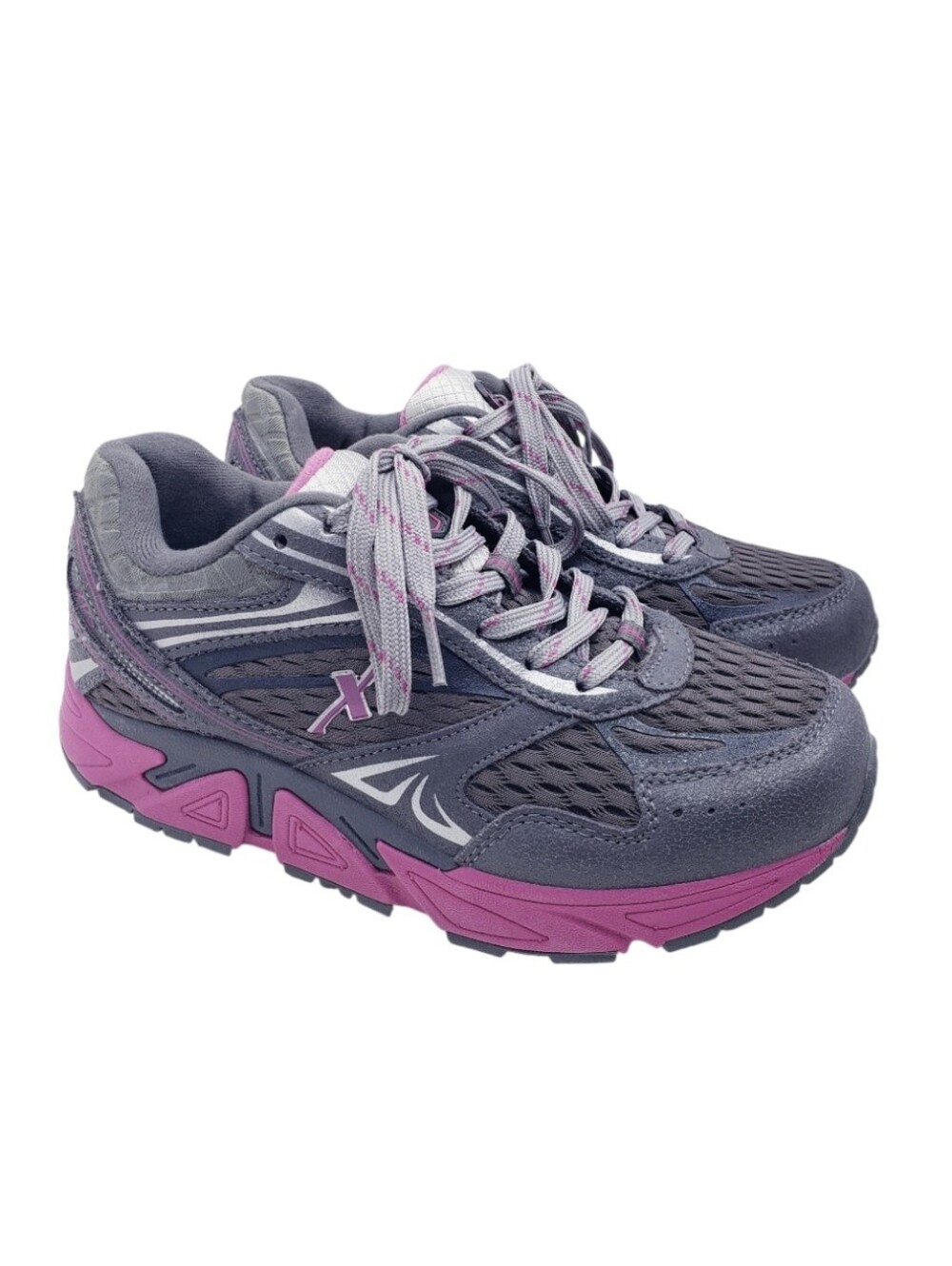 Xelero Genesis XPS Gray & Pink Walking Running Sneakers Shoes Womens Size 7 Wide